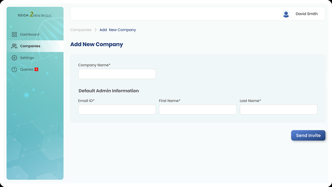 Add new company and default admin invite